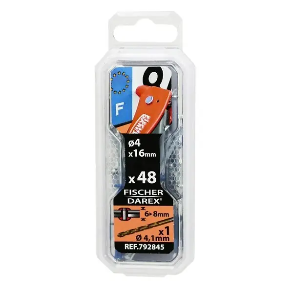Certifié Rivets éclatés 4x16mm alu acier - 48 pièces FISCHER DAREX