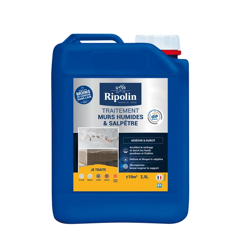 Traitement pour murs humides et salpêtre 2,5 l by DIP ETANCH - RIPOLIN Prix Promo