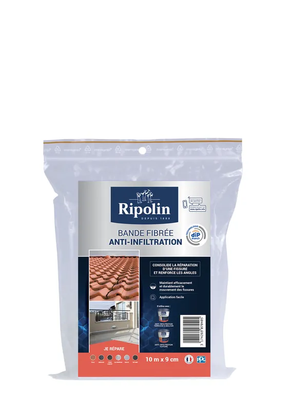 Soldes Bande anti-infiltration fibrée 10 m X 9 cm by DIP ETANCH - RIPOLIN