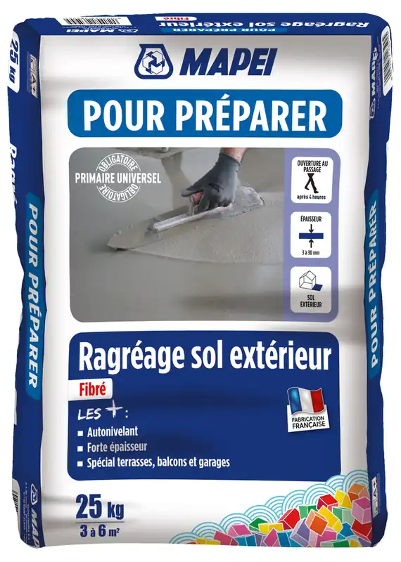Ragréage sol extérieur fibré 25 kg MAPEI Meilleur Prix