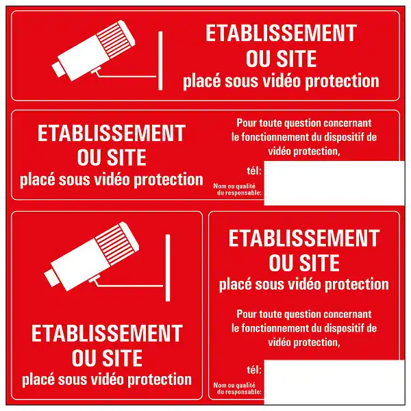 Picto vinyl 15x15cm 4x Etabl. ou site placé sous video PICKUP Populaire