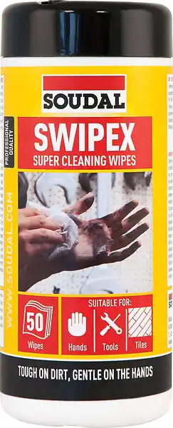 Nouvel Arrivage Lingettes nettoyantes Swipex - 50 lingettes SOUDAL