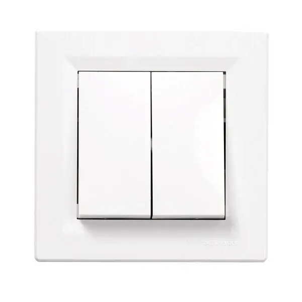 Double interrupteur va-et-vient plastique Asfora Blanc 10A SCHNEIDER ELECTRIC Commande En Gros