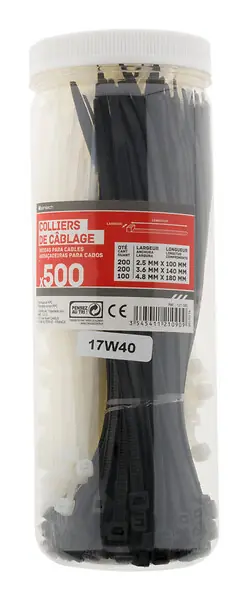 Colliers de câblage nylon - Lot 500 pièces - 3 tailles ZENITECH Must-Have