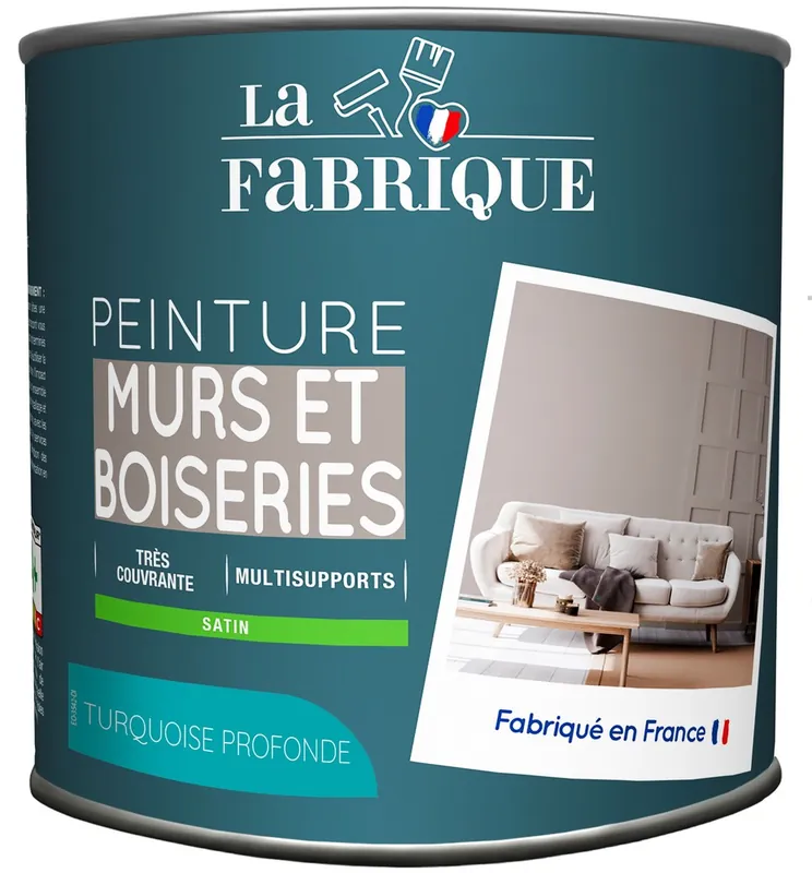 Peinture mur et boiserie Turquoise satin 125 ml - LA FABRIQUE Commande En Gros