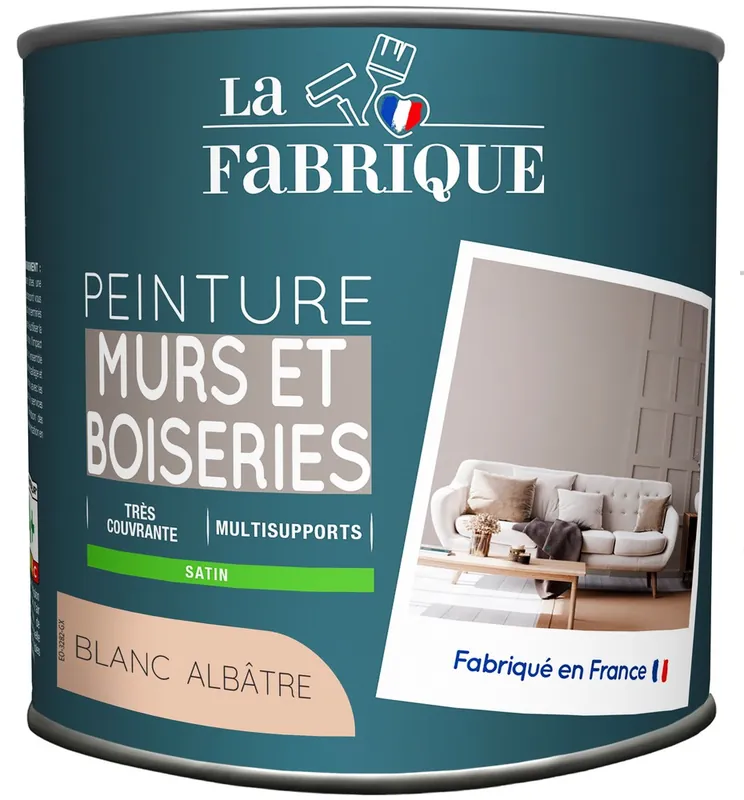 Peinture mur et boiserie Blanc Albâtre satin 500 ml - LA FABRIQUE Vente Flash