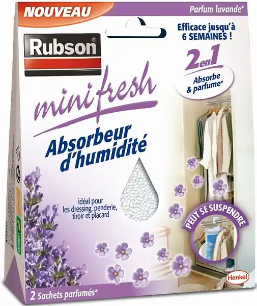 Absorbeur d‘humidité Minifresh - Lavande - Lot de 2 sachets RUBSON Vente Flash