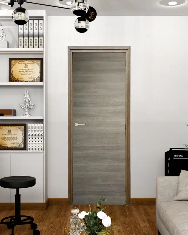 Bloc-porte fin de chantier postformé H.204 x 83 cm décor mélaminé ORME poussant droit - SMIS Top Vente