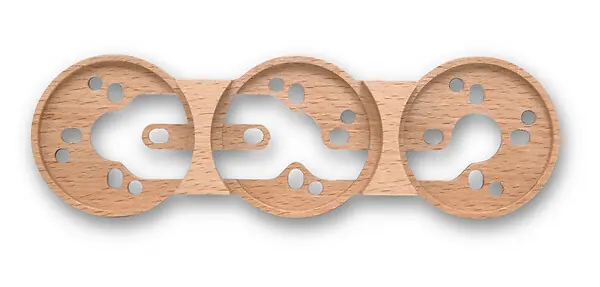 Vente Flash FONTINI Socle 3 postes hetre naturel DO