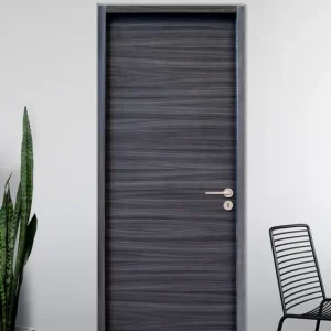 Bloc-porte postformé H.204 x l.73 cm décor mélaminé EBENE poussant gauche - SMIS Nouvel Arrivage