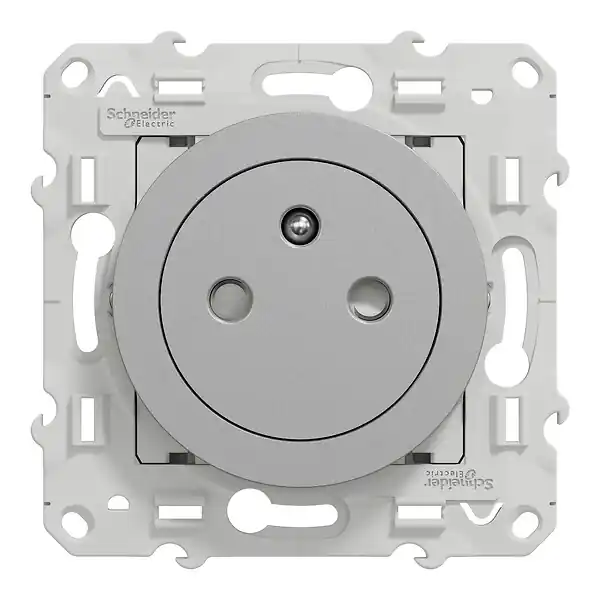 Prix Cassé Prise de courant 2P+T affleurante Odace - Aluminium - 16 A SCHNEIDER ELECTRIC