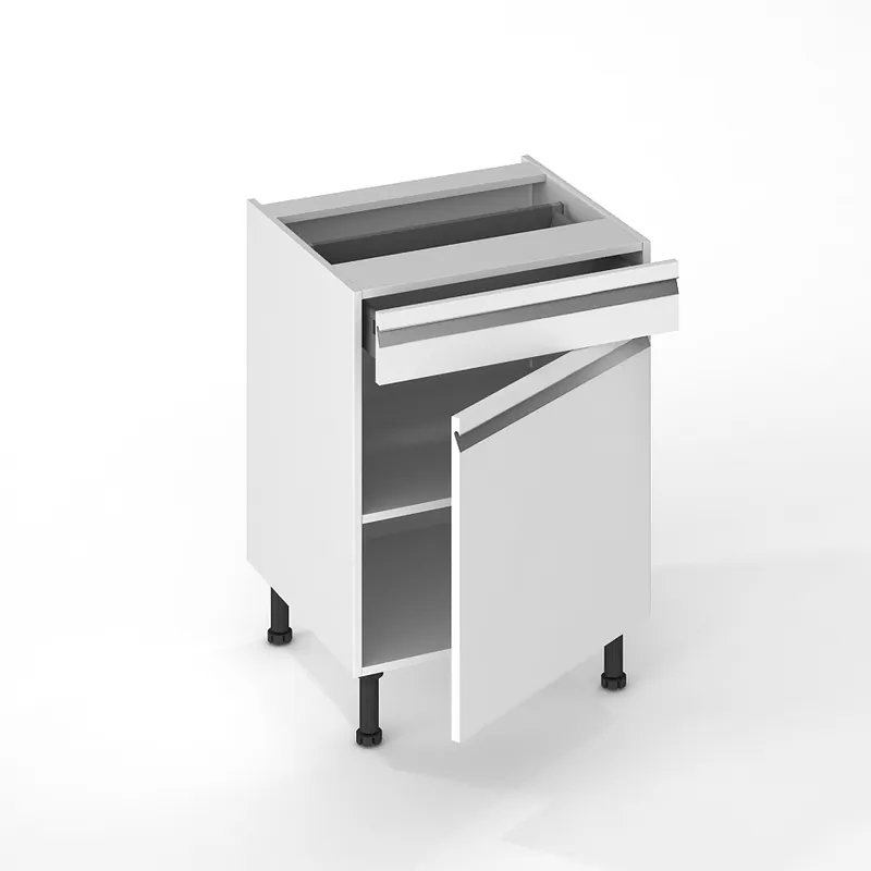 Prix Cassé Porte et façade tiroir pour meuble bas de cuisine Ibiza blanche 70 x 60 cm OFITRES