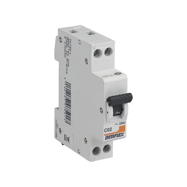Disjoncteur modulaire phase + neutre - 2A 3kA - Gris DEBFLEX Top Vente