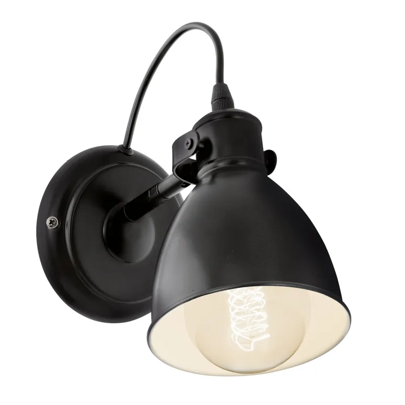 Spot mural en saillie orientable E27 40W métal noir - Priddy EGLO Nouveauté