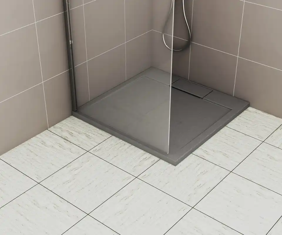 Promotion Receveur de douche 90x90 cm résine gris mat Island - OCEA