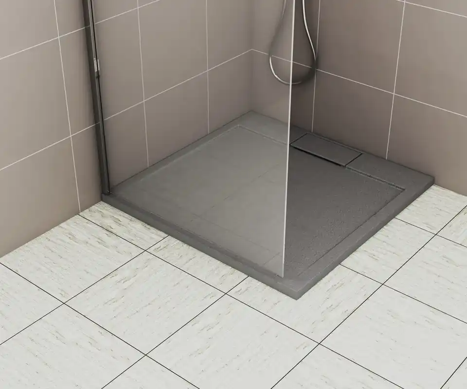 Meilleur Choix Receveur de douche 100x100 cm résine gris mat Island - OCEA