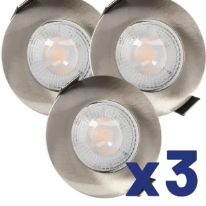 Spots LED encastrables module remplaçable lumière blanc chaud Acier par 3 - Ruby ARLUX Dernière Chance