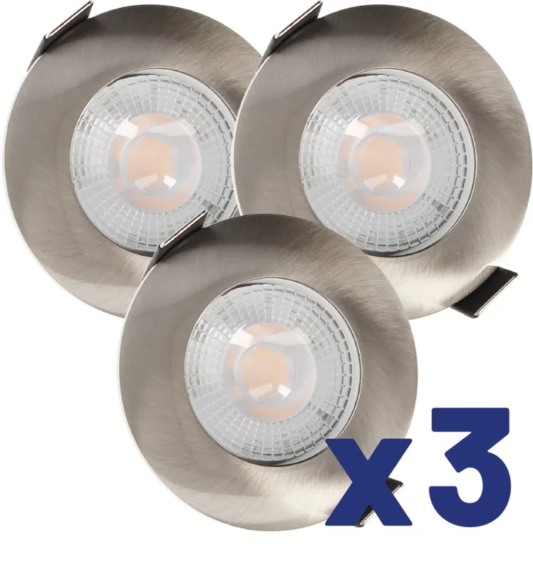 Spots LED encastrables module remplaçable lumière blanc chaud Acier par 3 - Ruby ARLUX Dernière Chance