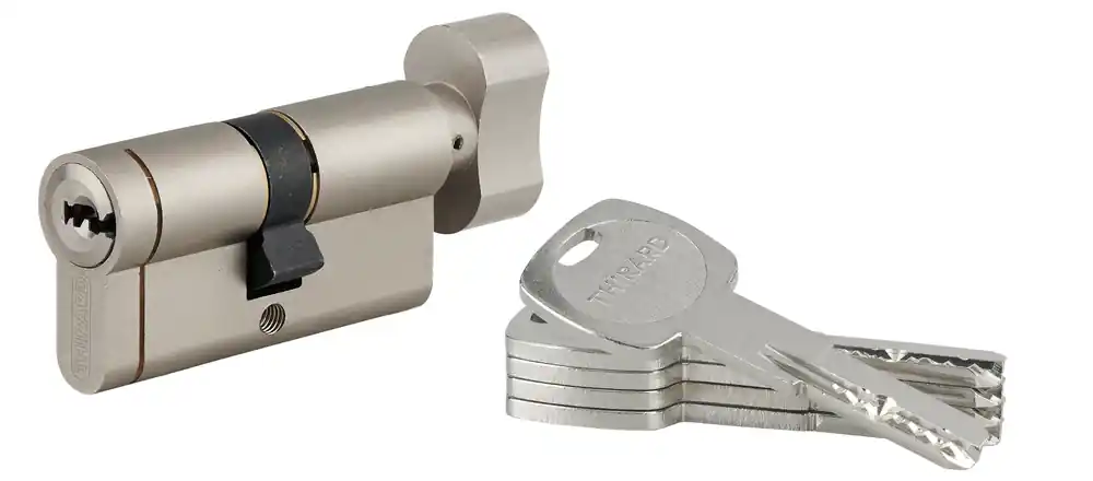 Cylindre de serrure à bouton 30 x 30 mm Transit 1 haute sécurité nickelé 5 clés THIRARD Prix Bas