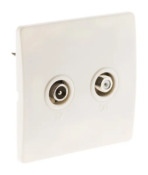 Prise TV + SAT encastrable Diwone Blanc 9,52 mm Satisfait Ou Remboursé
