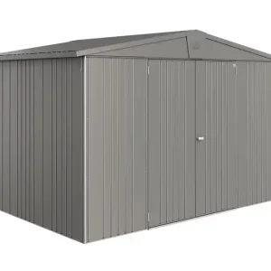 Abri de jardin en métal Europa 6.53 m² gris quartz Taille 5 BIOHORT Livraison à domicile incluse Nouvelle Collection