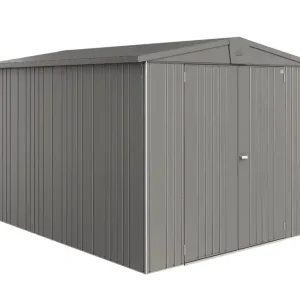 Bon Plan Abri de jardin en métal Europa 6.53 m² gris quartz Taille 6 BIOHORT Livraison à domicile incluse