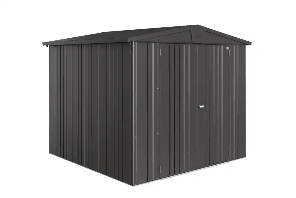 Abri de jardin en métal Europa 4.93 m² gris foncé Taille 4 BIOHORT Livraison à domicile incluse Expédition Rapide