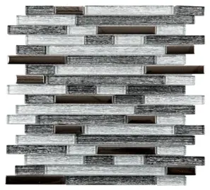Commander Vite Mosaïque mural intérieur barrette camaïeu gris LUC 30 x 30 cm vendu à l‘unité SAS MAT INTER