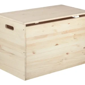 Dernière Chance Coffre de rangement en pin massif L.80 x P40 x H.50