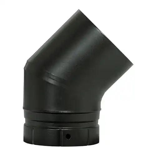 Offre Spéciale Coude émaillé noir mat segment 45 degrés diamètre 150 mm POUJOULAT