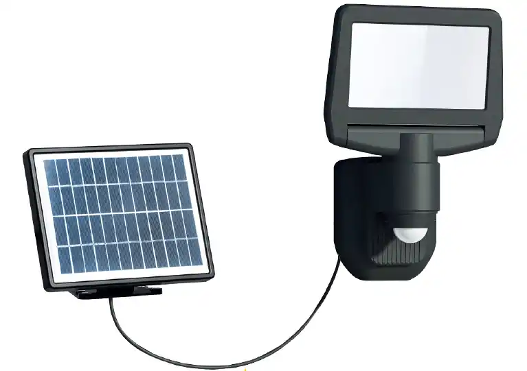 Authentique Projecteur extérieur LED solaire + détecteur de mouvements Flood noir 1000 lumens IP44 blanc neutre - ARLUX