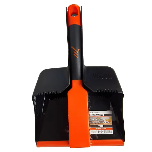 Ensemble pelle et balayette - Noir/Orange - 33 cm VIGOR Certifié