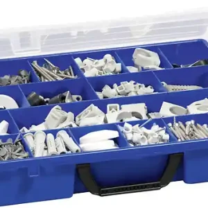 Authentique Organiseur polypropylène 18 compartiments fixes bleu 36,5cm TOOD