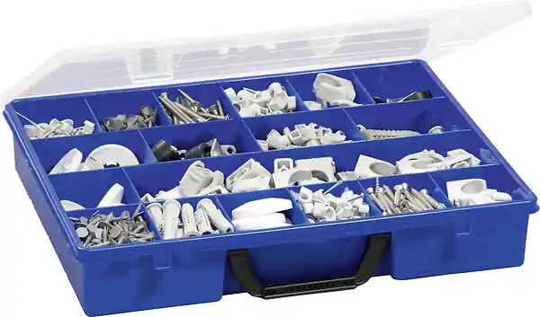 Authentique Organiseur polypropylène 18 compartiments fixes bleu 36,5cm TOOD