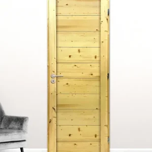 Vente Directe Bloc-porte postformé H.204 x l.83 cm décor plaqué sapin ALPINE poussant gauche - SMIS