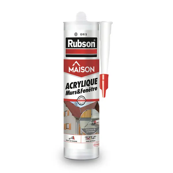 Mastic acrylique maçon - Gris - 280ml RUBSON Pas Cher