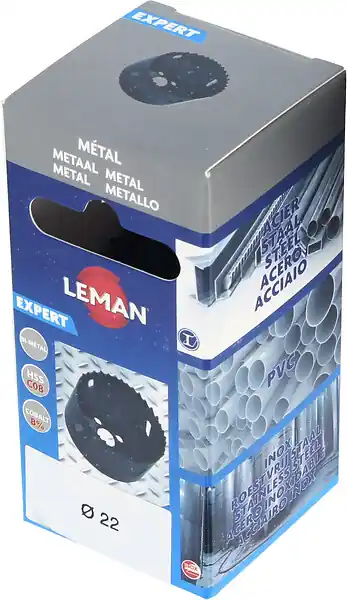 Prix Bas Trépan acier bimétal 22mm - profondeur de coupe 38mm LEMAN