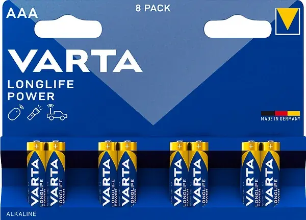 Prix Bas Pile alcaline AAA - Lot de 8 - 1,5 V VARTA