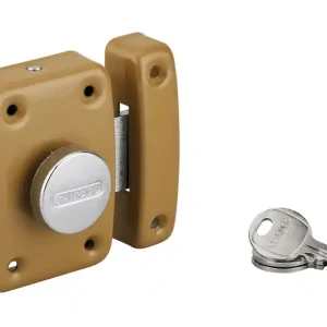 Jusqu'à Épuisement Des Stocks Verrou de porte intérieure Trident à bouton et cylindre 45 mm doré 3 clés THIRARD
