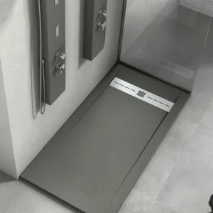 Receveur de douche 80x120 cm résine allégée ciment P33 - EGORE Offre Limitée