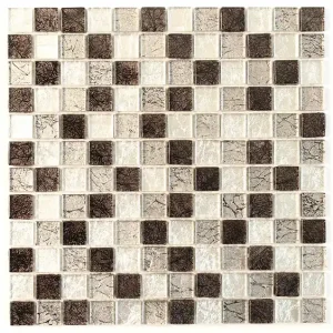 Commander Maintenant Feuille de mosaïque verre lissé gris noir - 300x300mm MAT INTER