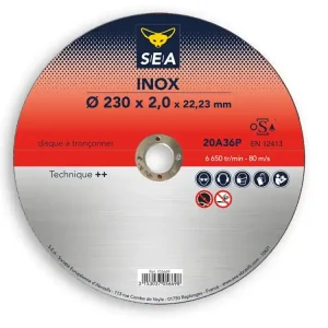 Populaire Disque à tronçonner inox diamètre 230 mm SEA