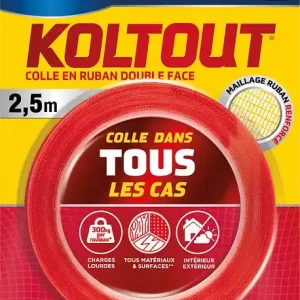 Offre Spéciale Ruban adhésif double face - Koltout Express - 2.5 m x 19 mm CYANOLIT