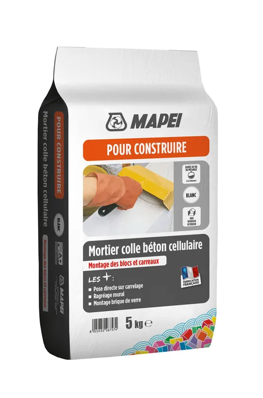 Mortier colle béton cellulaire blanc 5 kg MAPEI Marque