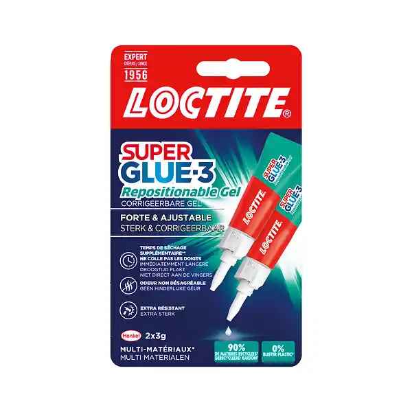 Dernière Chance Gel cyanoacrylate repositionnable - Lot de 2 x 3g LOCTITE