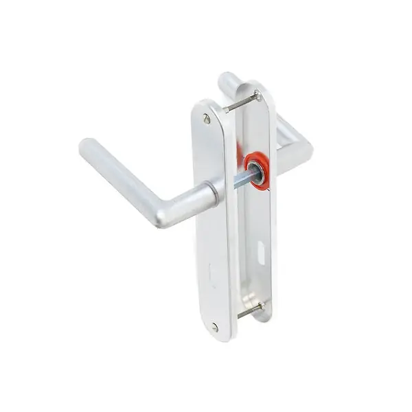 Ensemble poignées de porte aluminium argent 165mm trou serrure GO/ON Prix Bas