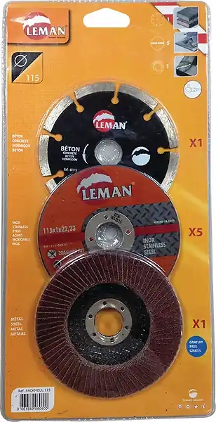 Livraison Express Pack 7 disques meuleuse 125mm - multi-matériaux LEMAN