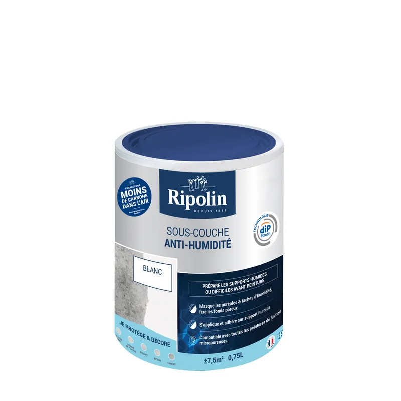 Petit Prix Sous-couche anti-humidité blanc mat 750 ml by DIP ETANCH - RIPOLIN