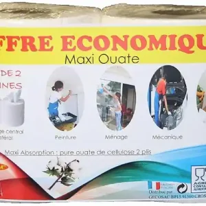Solde 2 Bobines Maxi-Ouate Pure Pâte de Cellulose 2 Plis GECOSAC