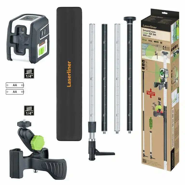 Certifié Laser croix verte GX Set 300 cm - LASERLINER